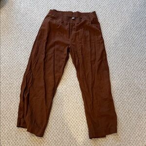 Old Navy Brown Wide Leg Linen Pants, Size L